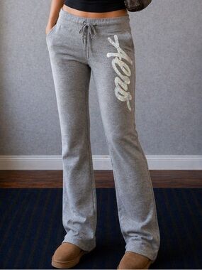 2015 Aeropostale Bootcut Grey Low Rise Sweatpants